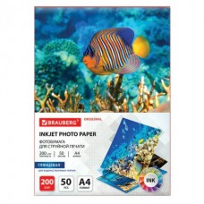 Бумага для фото А4 глянцевая,  200 г/м2, односторонняя, 50 листов, ORIGINAL, Brauberg
