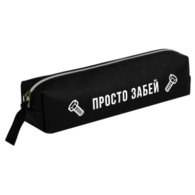 Пенал -тубус  школьный ,ФРАЗЫ С ХАРАКТЕРОМ, 20,5х5х4 см, иск.кожа, шелкография Феникс
