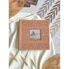 Фотоальбом  200 фото  Делюкс ,10х15 см, бум. листы, книж. переплет.с окном suede beige 