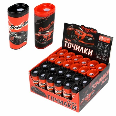 Точилка пластиковая 1 отверстие ГОРОДСКИЕ ГОНКИ ,2,8х1,9х4,9 см Феникс