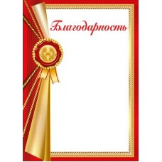 Благодарность Без символики (для принтера) 202х292 мм