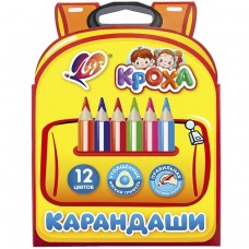 Карандаши 12цв. дерево  КРОХА утолщенные, укороченные Луч
