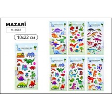 Для творчества Наклейки декоративные ДИНОЗАВРЫ,объемные, 6 дизайнов Mazari