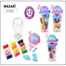 Тесто для лепки 12цв. КОПИЛКА,по 13.5 г, пласт.формочки 3 шт. в комплекте, пластиковая банка Mazari