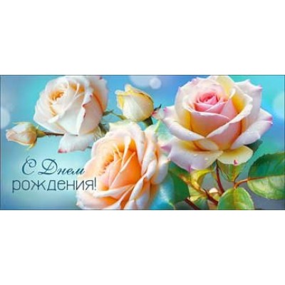 Конверт для денег С Днем Рождения! 82х171 мм