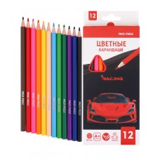 Карандаши 12цв. пластик 2М, КРАСНОЕ АВТО, гриф.d=3,0мм. Проф-Пресс