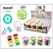 Тесто для лепки 8цв. ЛАПКИ,по 13 г, пластиковые формочки 2 шт. в комплекте, Mazari