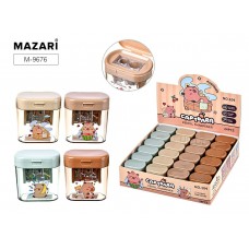 Точилка пластиковая 2 отверстия КАПИБАРА, с контейнером Mazari