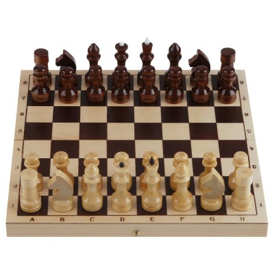 Игра настольная  Шахматы  обиходные, деревянные с деревянной доской 29*29см. ТРИ СОВЫ