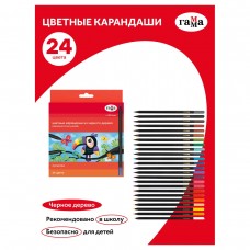 Карандаши 24цв. черное дерево 