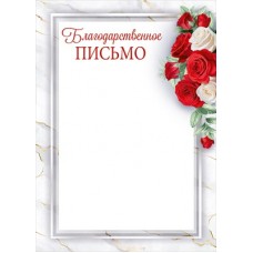 Благодарственное письмо Без символики (для принтера) 210х295 мм