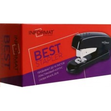 Степлер №24/6+26/6  Best , до 15 листов , пластик черный INFORMAT