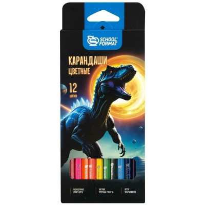 Карандаши 12цв. дерево МИКС ДЛЯ МАЛЬЧИКОВ ,шестигран. Schoolformat