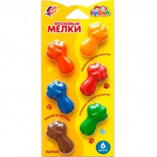 Мелки восковые 6цв. Кроха фигурные 