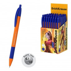 Ручка шариковая синяя автомат.  U-209 Orange Matic&Grip , 1мм, игла, грип Erich Krause
