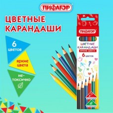 Карандаши 6цв. дерево  ЭКО