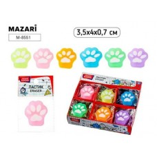 Ластик фигурный  ЛАПКИ, 3.5*4*0.7 см, ПВХ Mazari