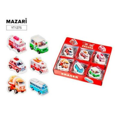 Ластик фигурный  МАШИНКИ, 3.5*4*0.6 см, Mazari