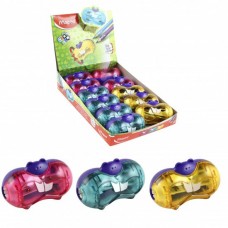 Точилка пластиковая 2 отверстия 50*55 мм, Twist, Croc Croc,   ассорти 3 вида, Maped