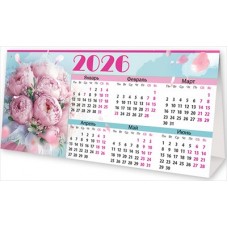 Календарь Домик (пионы) 2026 г 186х93 мм