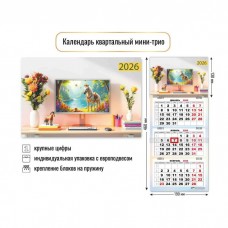Календарь Квартальный мини офис 2026 г 190х460 мм