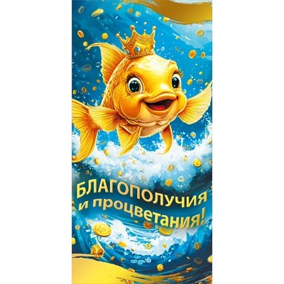Конверт для денег  Благополучия и процветания 84х168 мм