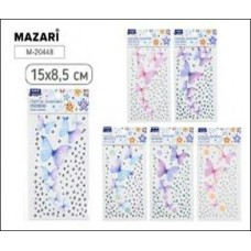 Для творчества Стразы-наклейки  пластиковые,  15*8.5 см. 6 дизайнов Mazari