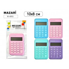 Калькулятор 8-разряд  карманный, 100х80 мм.цвет ассорти Mazari