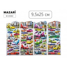 Для творчества Наклейки декоративные МАШИНКИ, объемные, 4 дизайна Mazari
