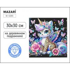 Для творчества Алмазная мозаика  КОТ, 30х30, частичная выкладка Mazari