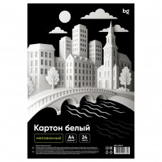 Картон белый 24л. A4, мелованный, в пакете BG