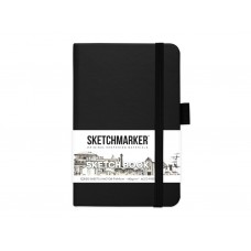 Скетчбук А5 сшивка Блокнот для зарисовок Sketchmarker 140г/кв.м 9*14см 80л. тв. обложка Черный Sketchmarker