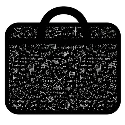 Папка с ручками А4 пласт. с рисунком на молнии,  Формулы Darvish