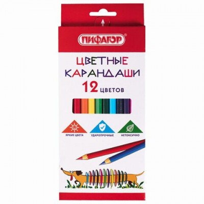 Карандаши 12цв. дерево  