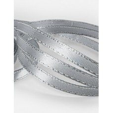Для творчества Лента атласная 6мм*25±1ярд(23м±1м) серебряные нити №59 серый Арт Узор