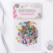 Булавки   английские, металл №000 1,8см (наб 100шт цена за наб) разноцветные Арт Узор