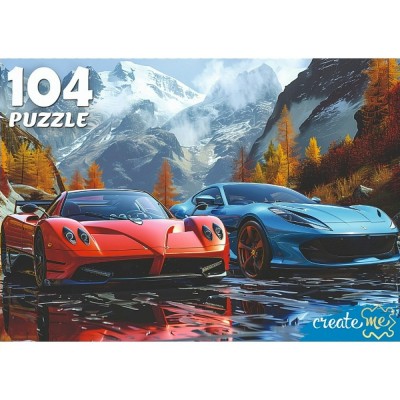  104 ЭЛЕМЕНТА. ДВА АВТО НА ФОНЕ ГОР (арт.104-4533)