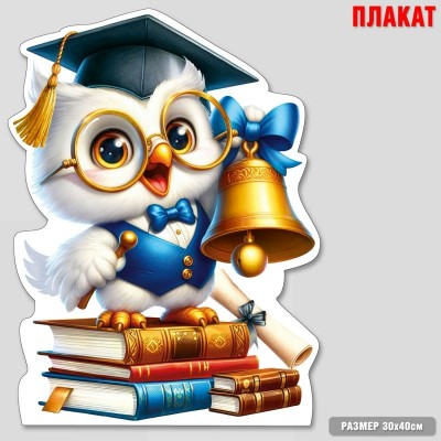 Плакат Сова 300х400 мм