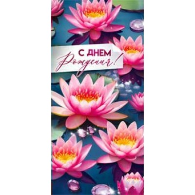 Конверт для денег С Днем Рождения! 82х171 мм