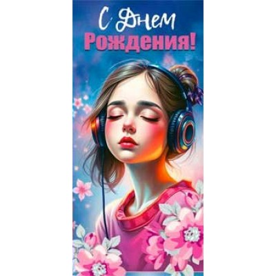 Конверт для денег С Днем Рождения! 82х171 мм