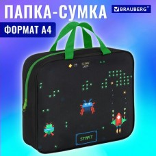 Папка с ручками А4 на молнии ,1отделение, полиэстер, 80 мм, 