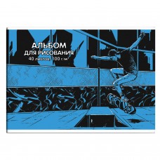 Альбом для рисования 40л на склейке ЭКСТРИМ ,100г/м2 Феникс