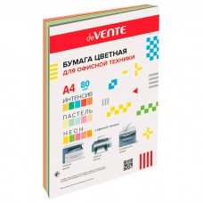 Бумага офисная для принтера цветная, А4, 80г, deVente 
