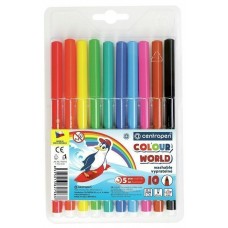 Фломастеры 10 цв. круглые Color World ,классические ,на водной основе Centropen