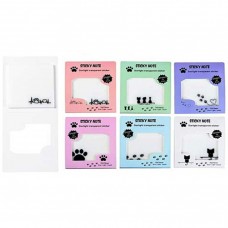 Блок для записей  с липким слоем, ЛАПКИ, ПРОЗРАЧНЫЙ, c блестками, 8.8x10 см, 50 листов Mazari