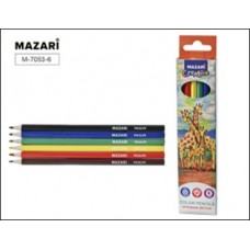 Карандаши 6цв. пластик WILDLIFE,  шестигранный корпус, d грифеля=2,6 мм. Mazari