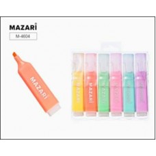 Маркер текстовыделитель набор 6 цветов PASTEL MACAROON, ширина линии письма 5 мм, Mazari