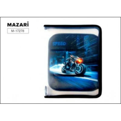 Папка для труда А4 МОТО, 325*230*25 мм, пластиковая, молния вокруг Mazari