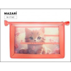 Папка для труда А4 КОТЁНОК , 325*230*100 мм, пластиковая, молния сверху Mazari