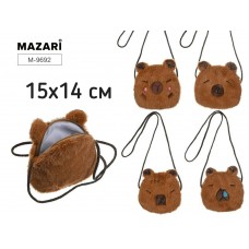 Сумочка детская  пушистая CAPYBARA(капибара), через плечо, на молнии, размер 15х14см, ассорти 4 дизайна Mazari
